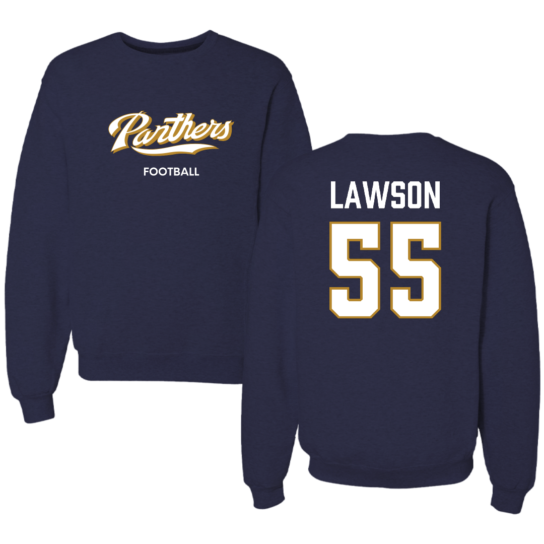 Florida International University Football Navy Panthers Crewneck - #55 Wyatt Lawson