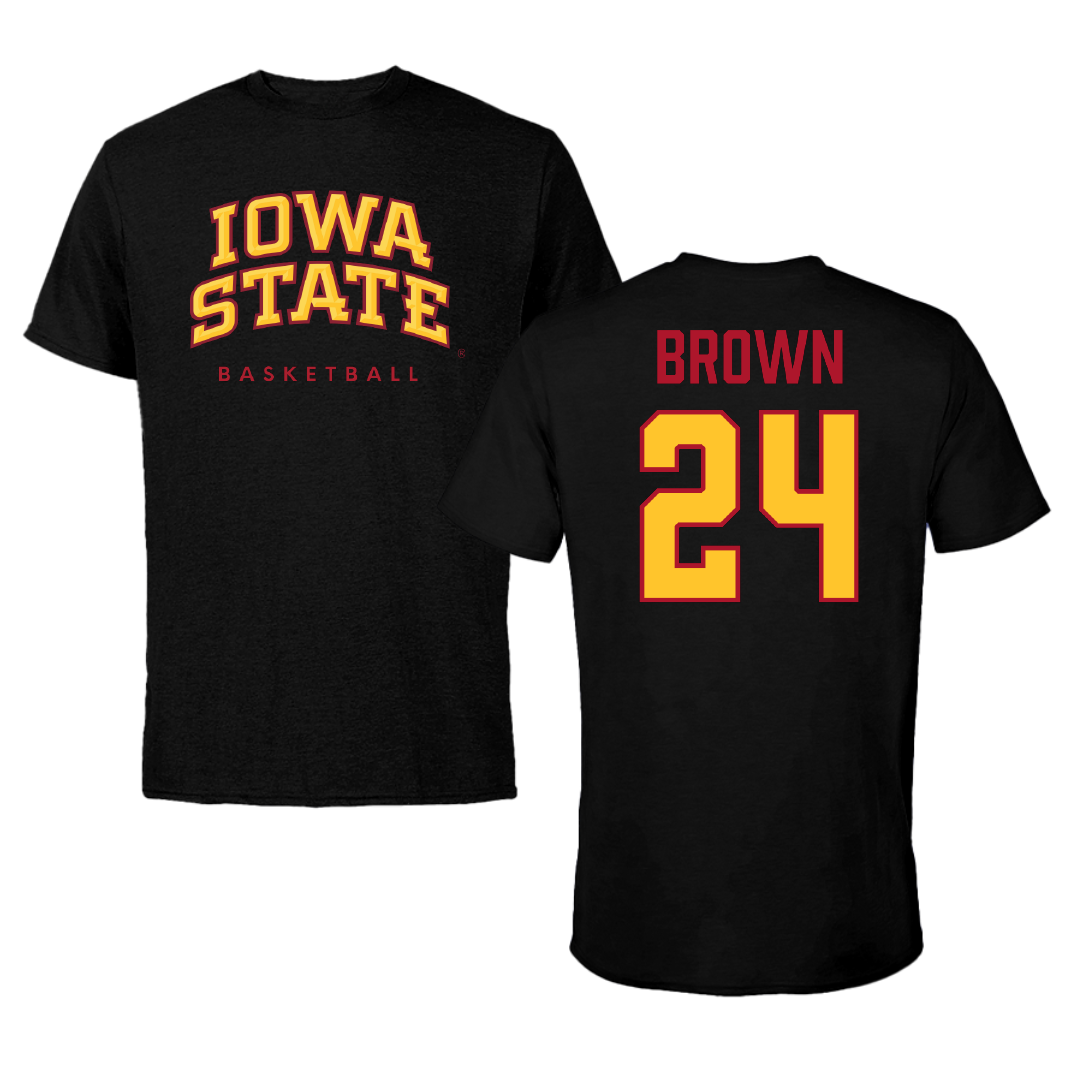 Iowa State University Basketball (W) Black Performance Tee - #24 Addy Brown