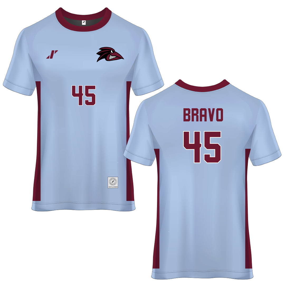 Franklin Pierce University Light Blue Soccer Jersey - #45 Luis Bravo