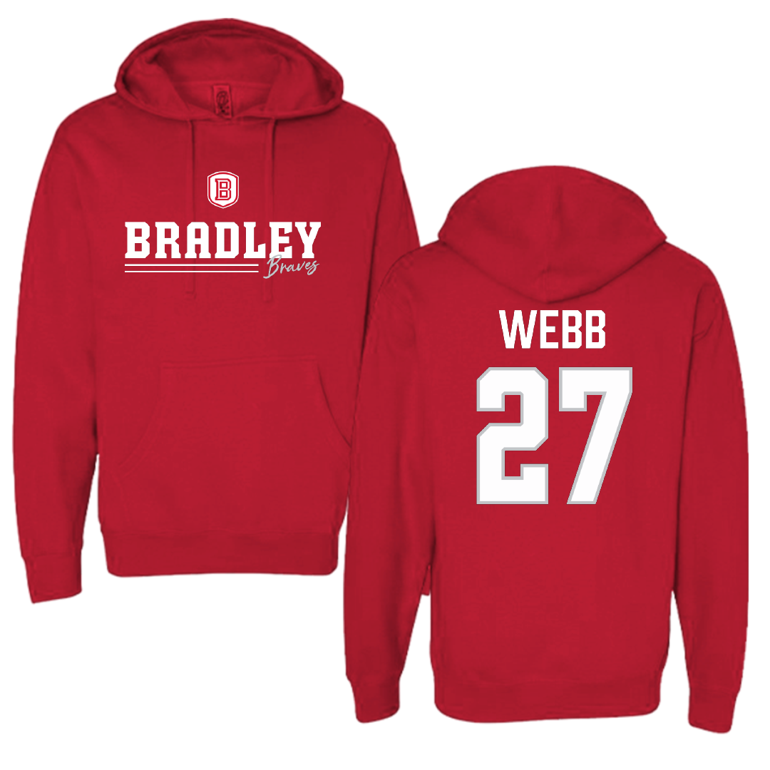 Bradley University Baseball Red General Hoodie - #27 Davis Webb