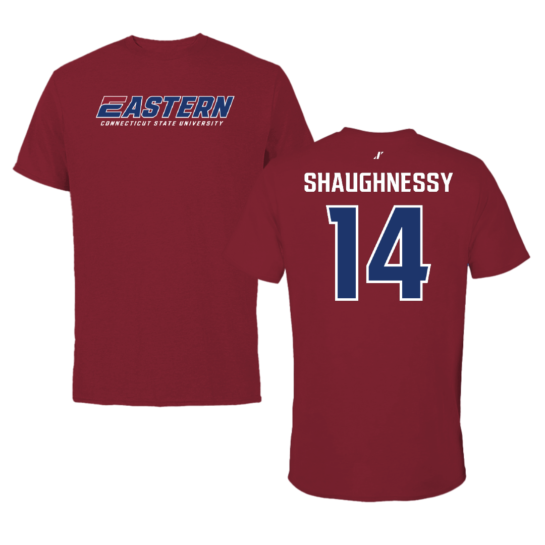 Eastern Connecticut State University Baseball Cardinal Tee - #14 Jake Shaughnessy