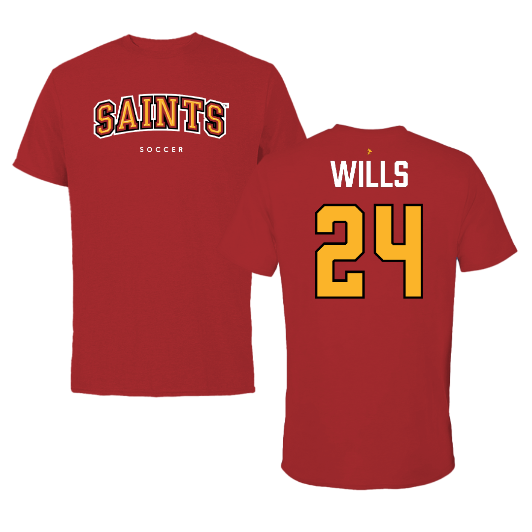 Flagler College Soccer (W) Red Performance Tee - #24 Riley Wills