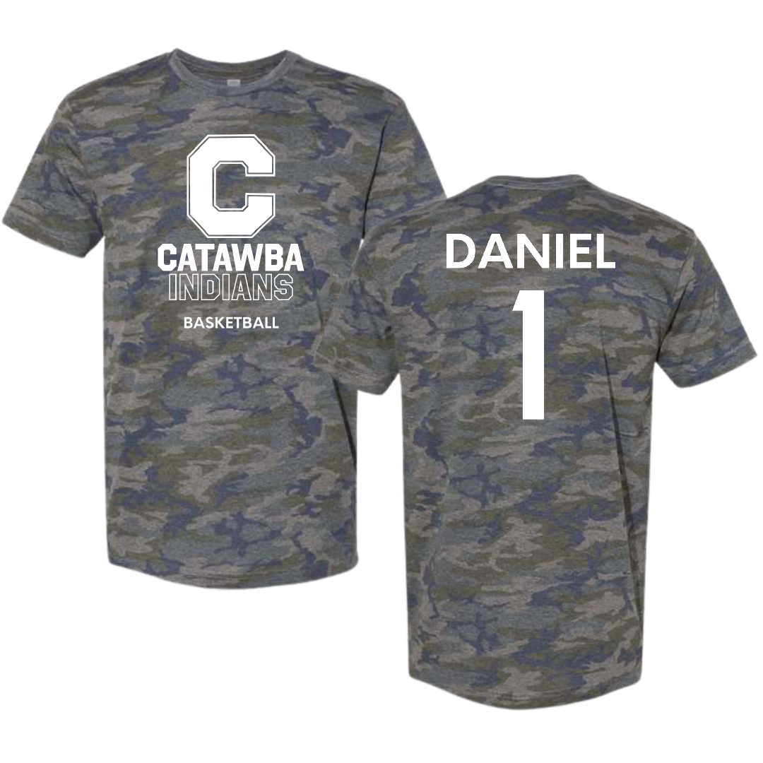 Catawba College Basketball (M) Vintage Camo Tee - #1 Carson Daniel