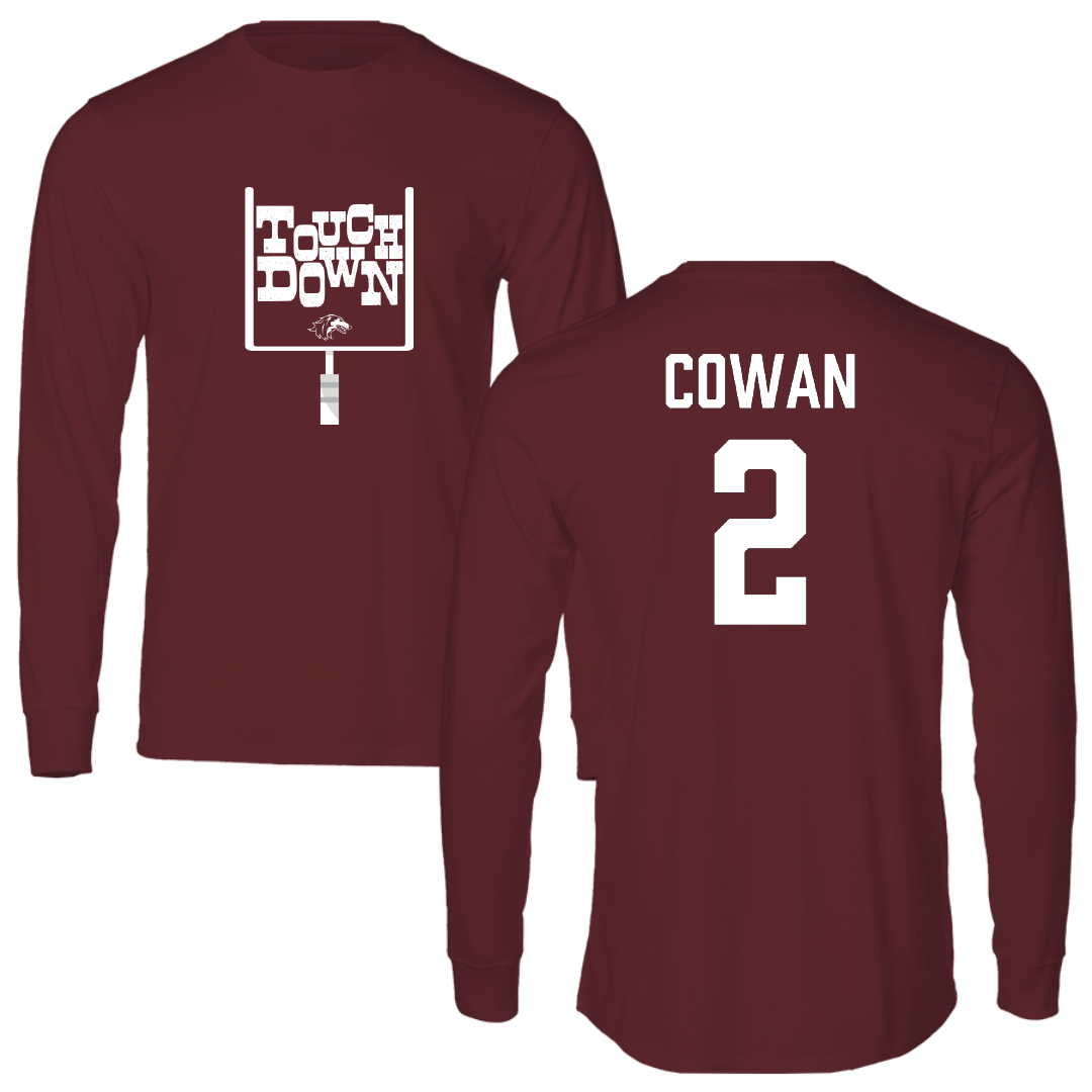 Southern Illinois University at Carbondale Football Maroon Touchdown Long Sleeve - #2 Devin Cowan