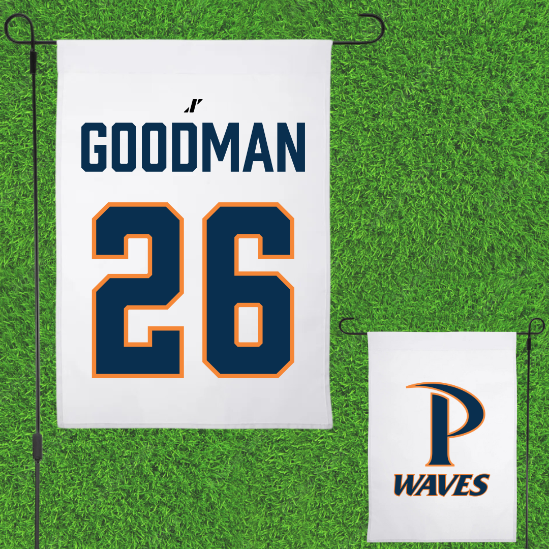 Pepperdine University Baseball White Garden Flag - #26 Will Goodman