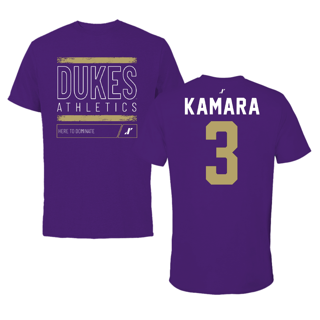 James Madison University Football Purple Dominate Performance Tee - #3 Mikail Kamara