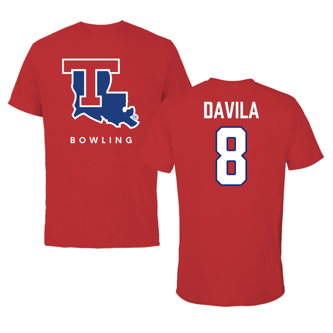 Louisiana Tech University Bowling (W) Red Tee - #8 Frances Davila