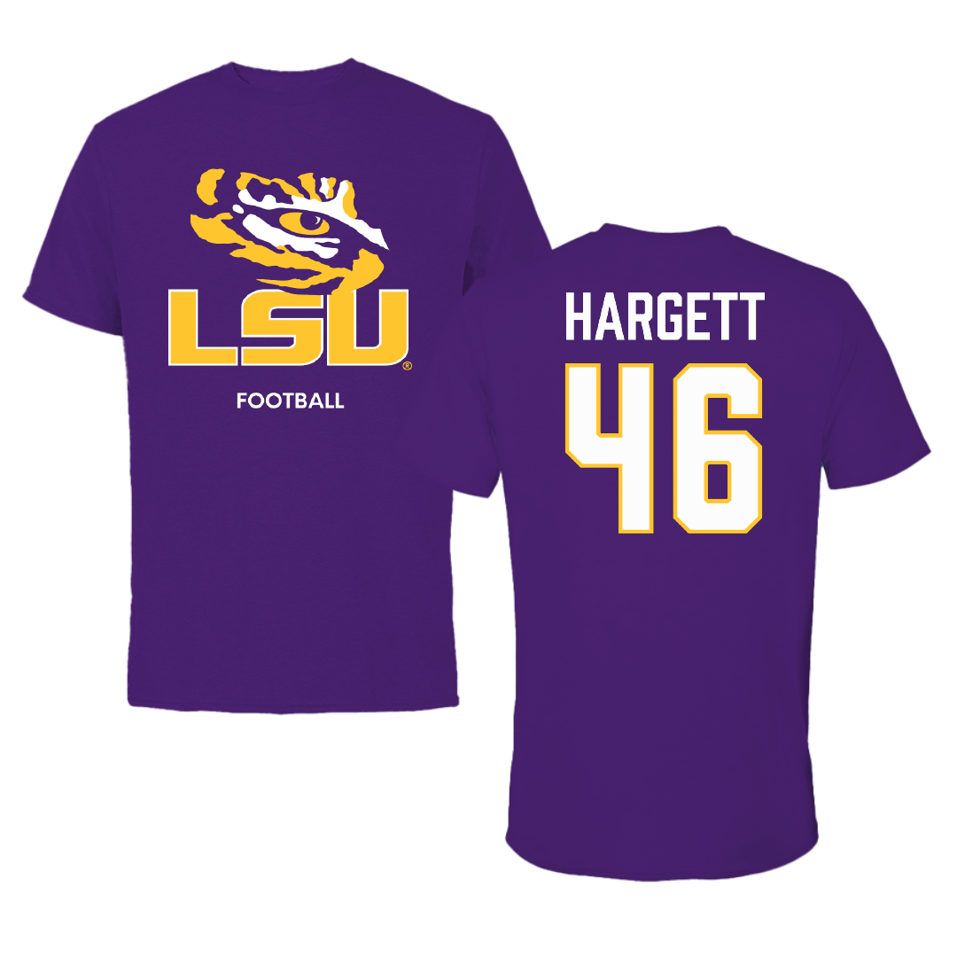 Louisiana State University Football Purple Performance Tee - #46 Badger Hargett