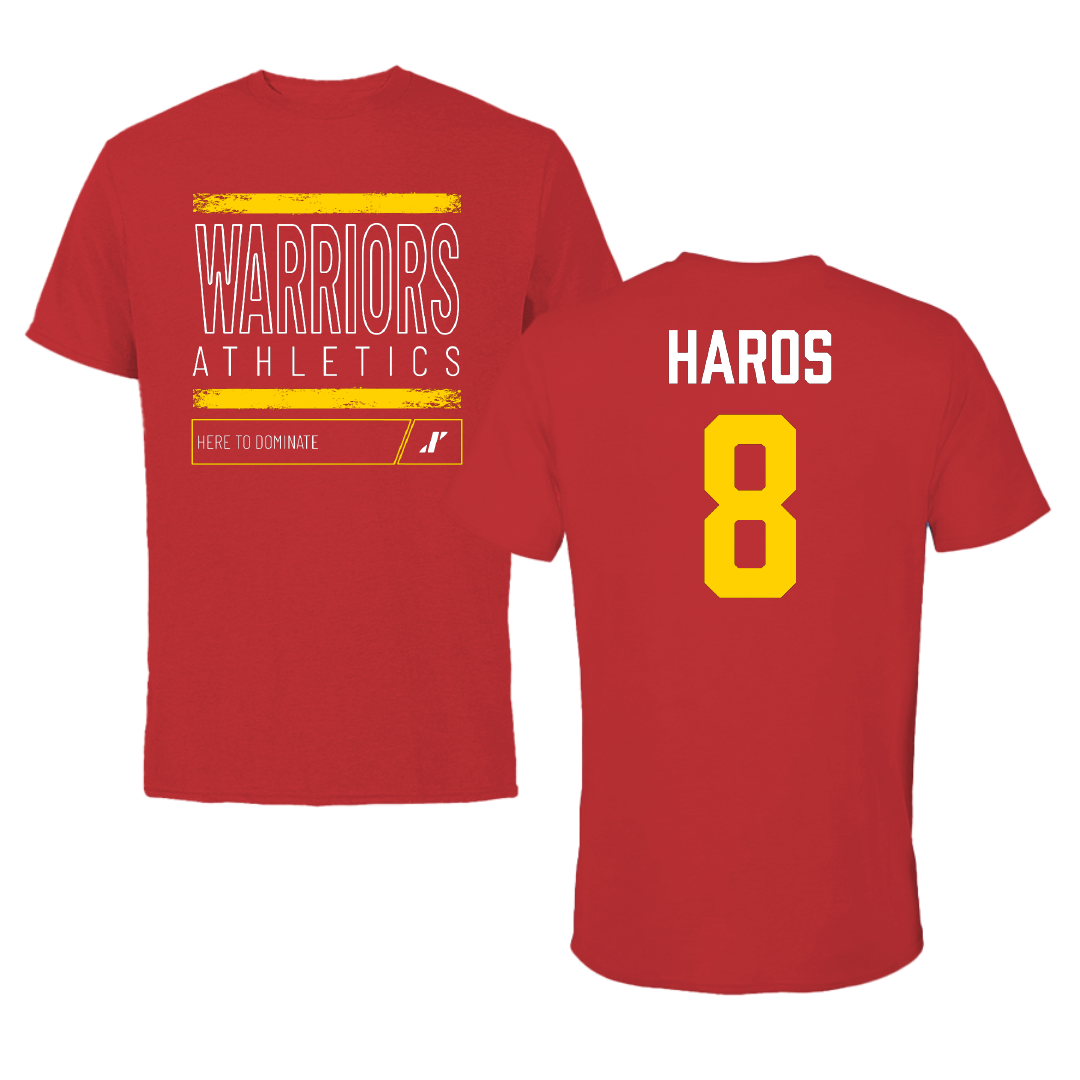 Stanislaus State Baseball Red Dominate Performance Tee - #8 Jacob Haros