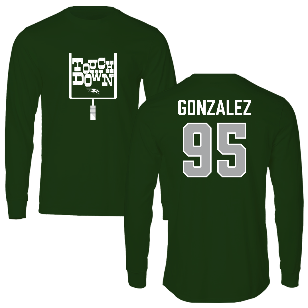 Wagner College Football Forest Green Touchdown Performance Long Sleeve - #95 Marco Gonzalez