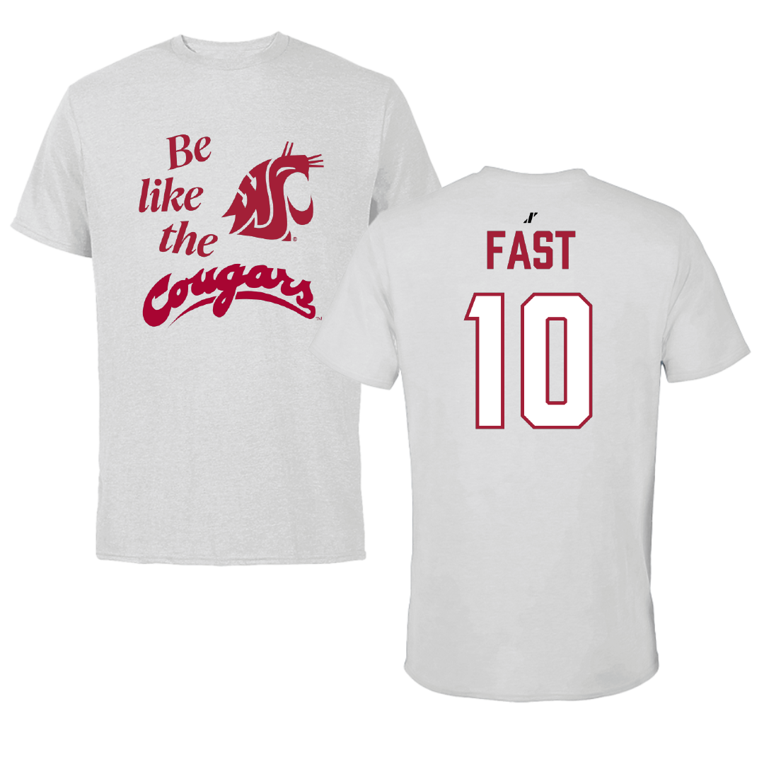 Washington State University Baseball Light Gray Be Like Us Tee - #10 Taber Fast