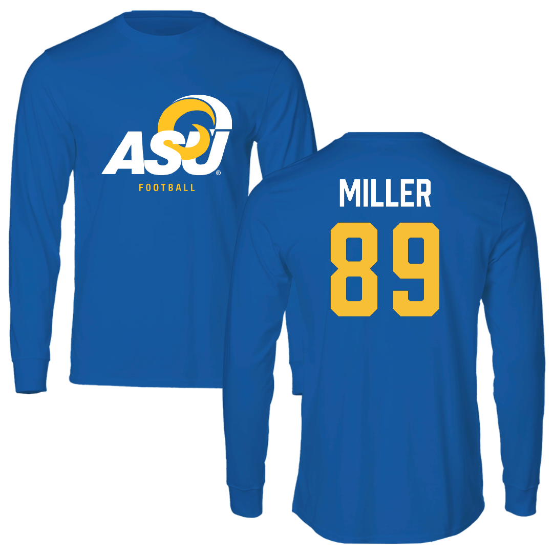 Angelo State University Football Blue Performance Long Sleeve - #89 Cole Miller