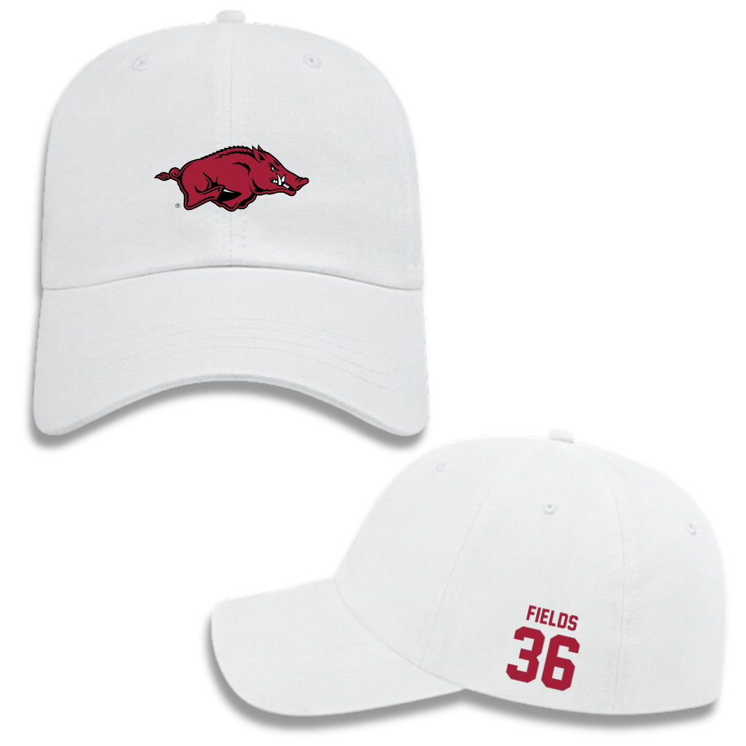 University of Arkansas Football White Hat - #36 Cade Fields