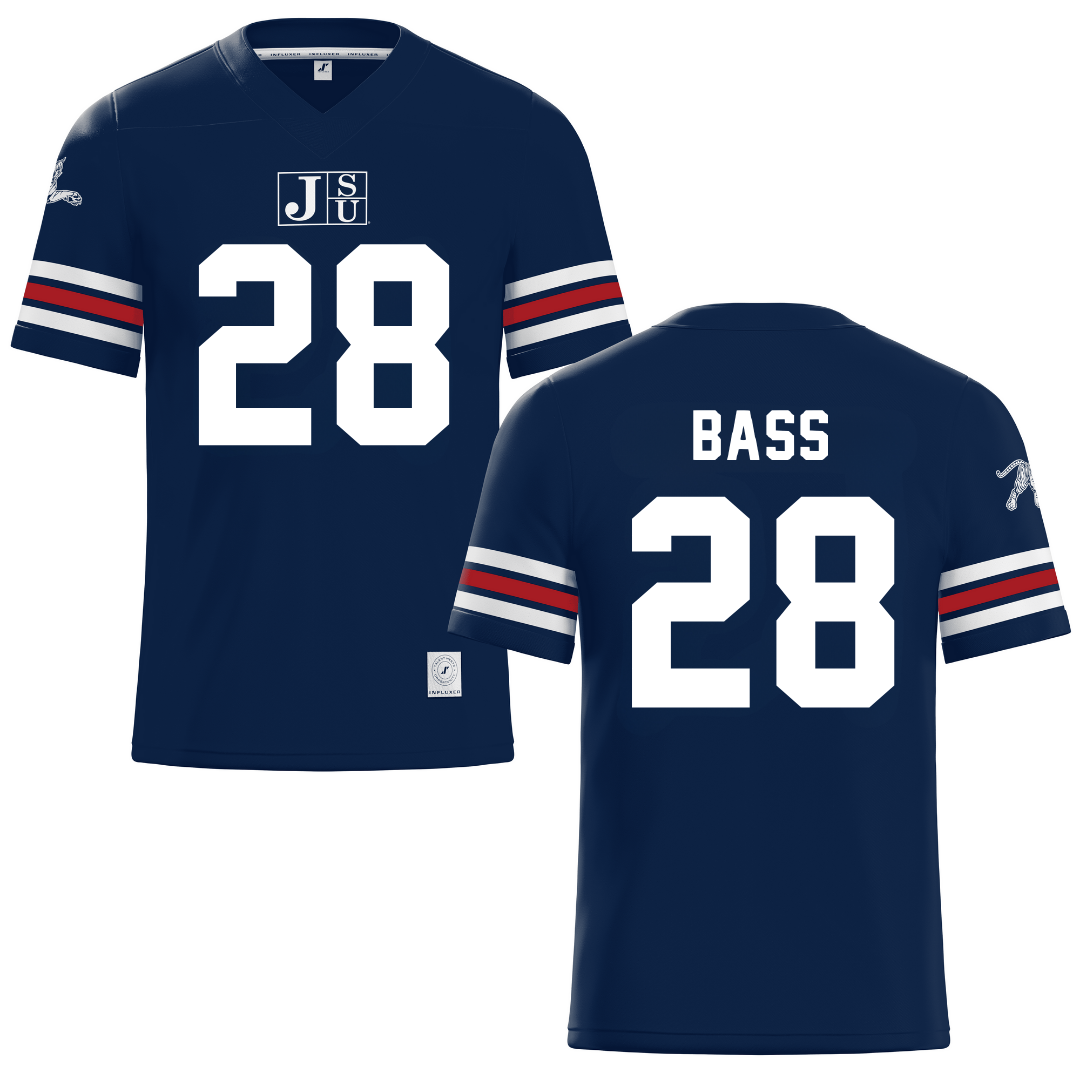 Jackson State University Navy Football Jersey - #28 Keith Bass