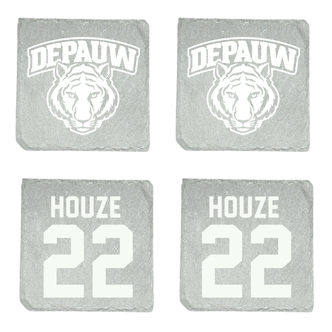 DePauw University Football Stone Coaster (4 Pack)  - #22 Malcolm Houze