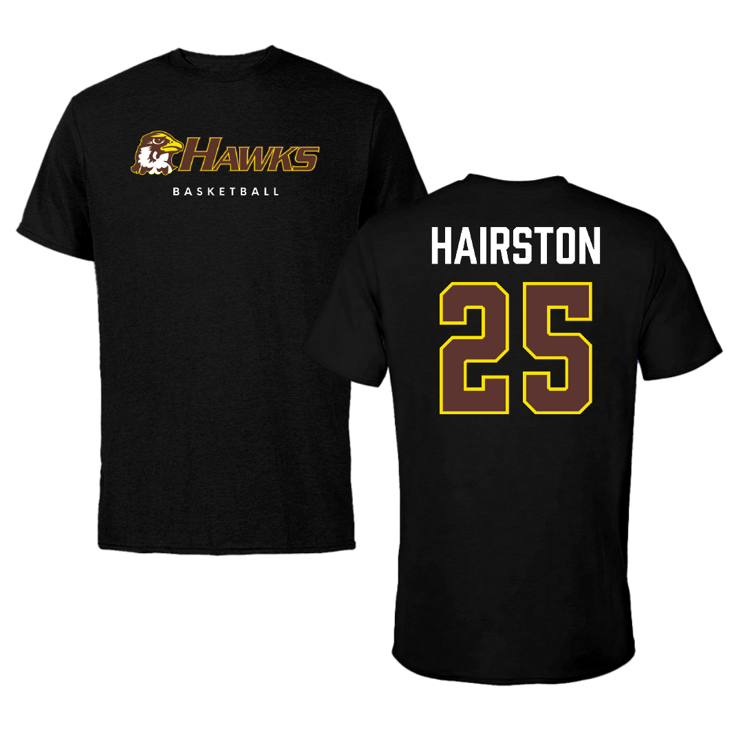 Quincy University Basketball Black Performance Tee - #25 Emmanuel Hairston