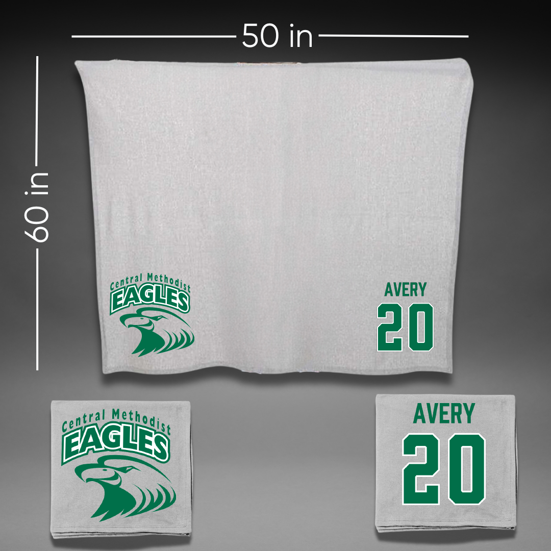 Central Methodist University Soccer Gray Blanket - #20 Schuyler Avery