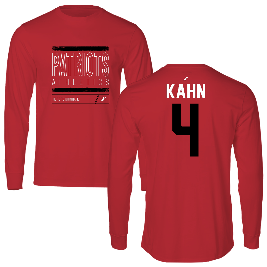Dallas Baptist University Basketball Red Dominate Performance Long Sleeve - #4 Cameron Kahn