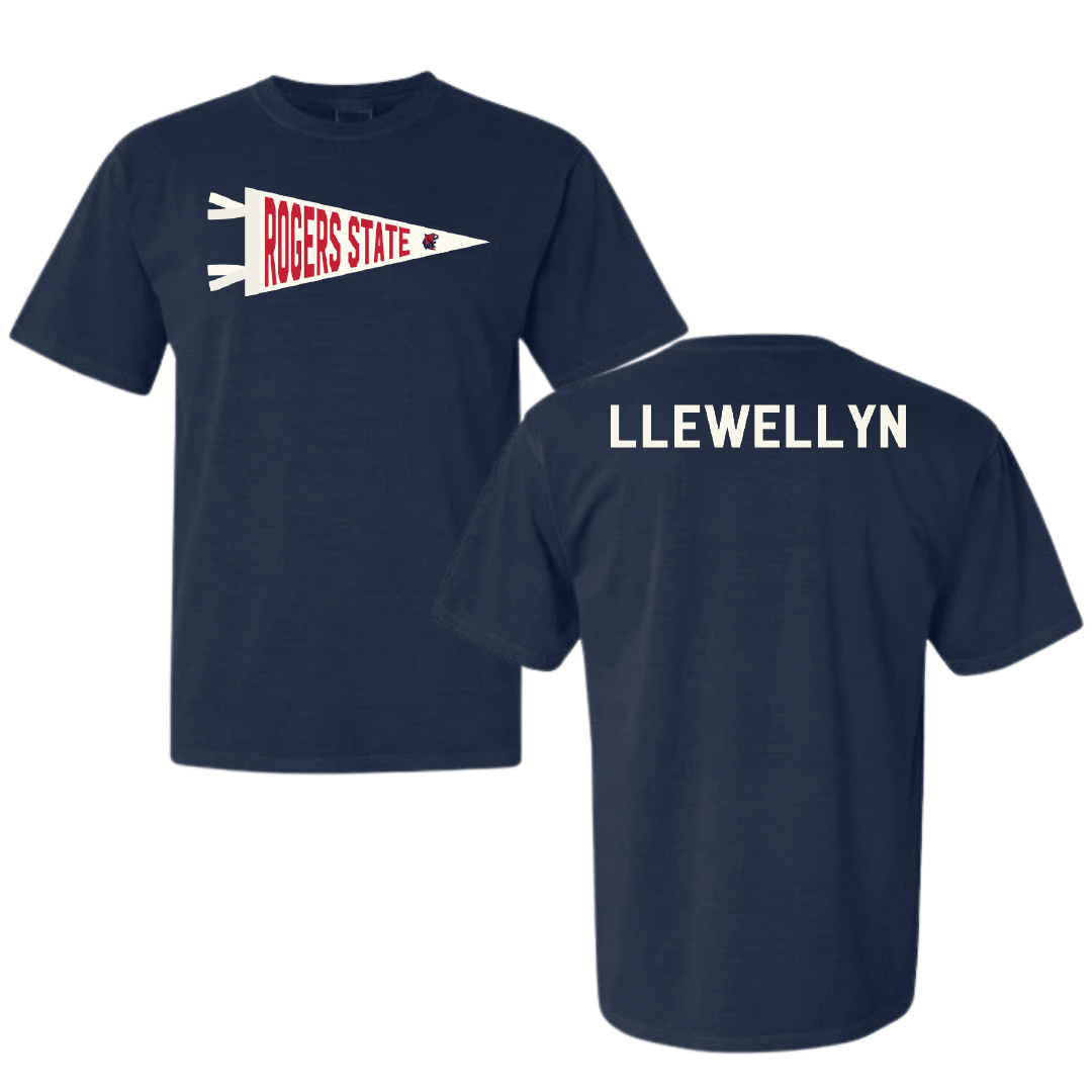 Rogers State University TF and XC Navy Pennant Comfort Colors Tee - Devyn Llewellyn