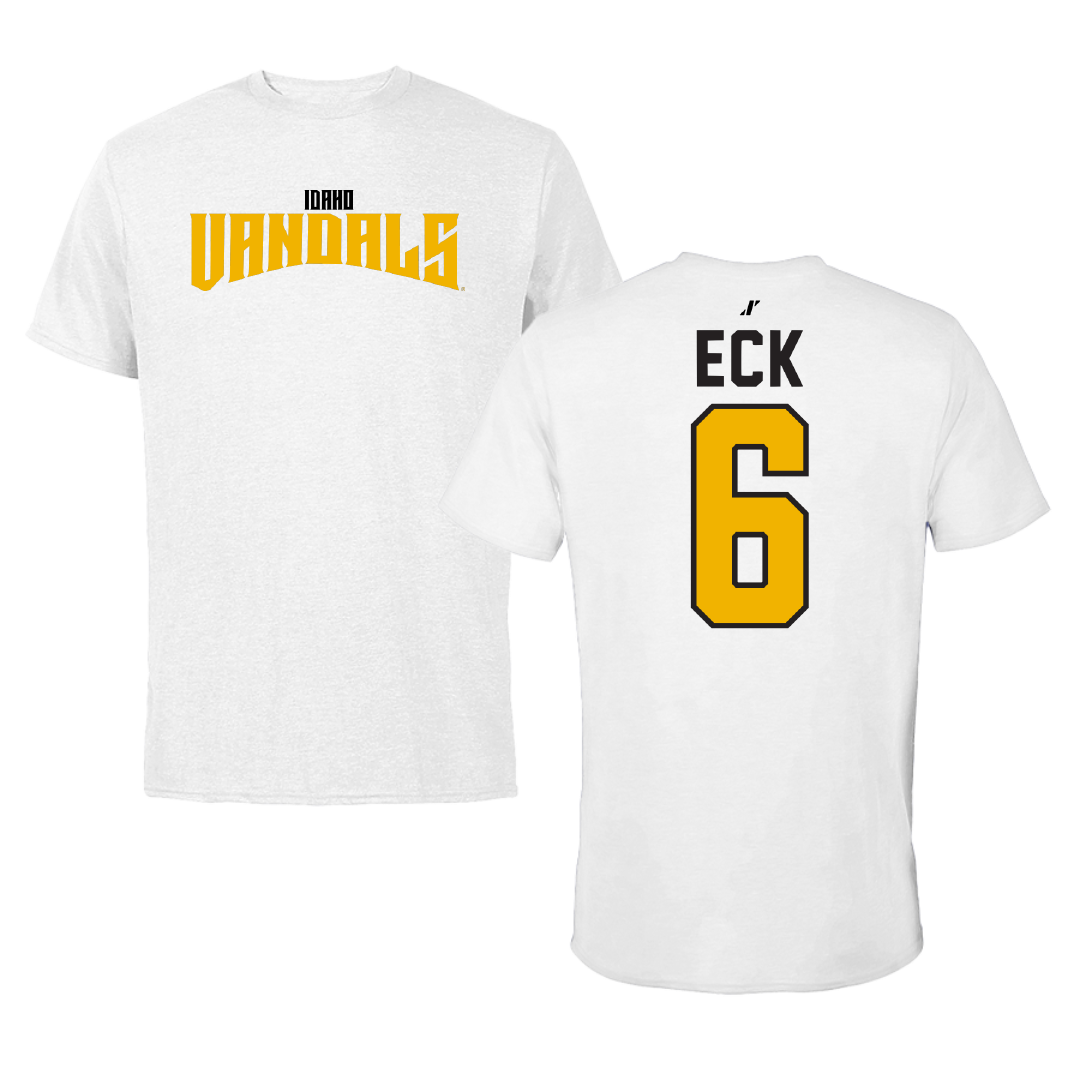 University of New Mexico Football White Classic Performance Tee - #6 Jaxton Eck