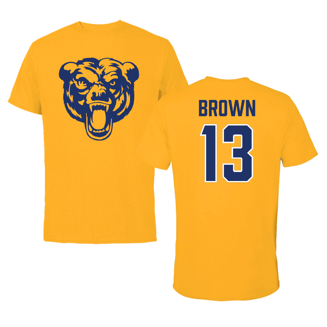 Carolina University Basketball (M) Gold Performance Tee - #13 Simon Brown