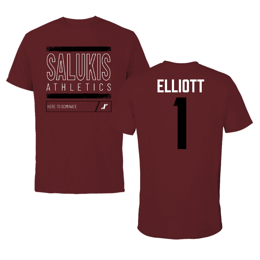 Southern Illinois University at Carbondale Football Maroon Dominate Tee - #1 Romeir Elliott