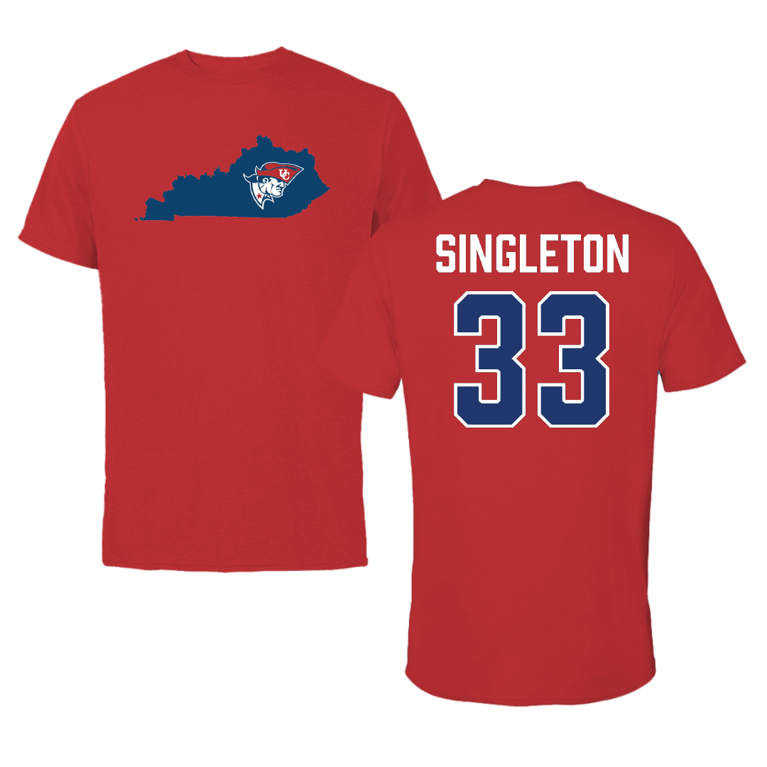 University of the Cumberlands Lacrosse (M) Red State Tee - #33 Connor Singleton