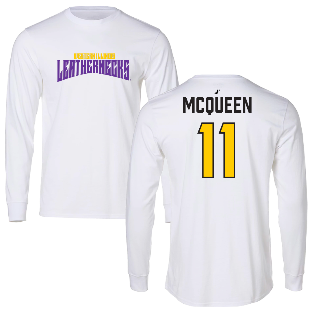 Western Illinois University Softball White Classic Performance Long Sleeve - #11 Tori McQueen