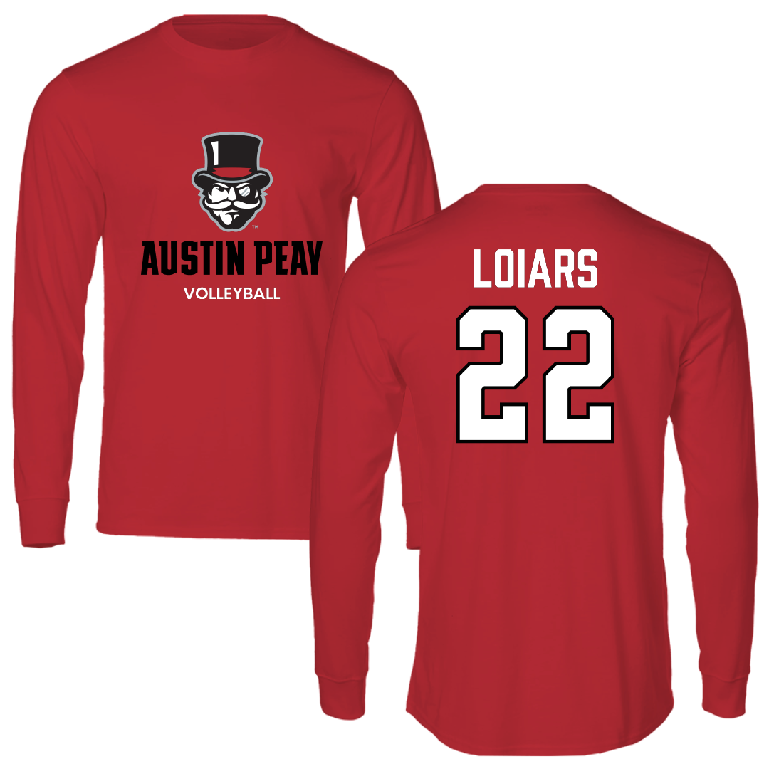 Austin Peay State University Volleyball (W) Red Mascot Long Sleeve - #22 Emma Loiars