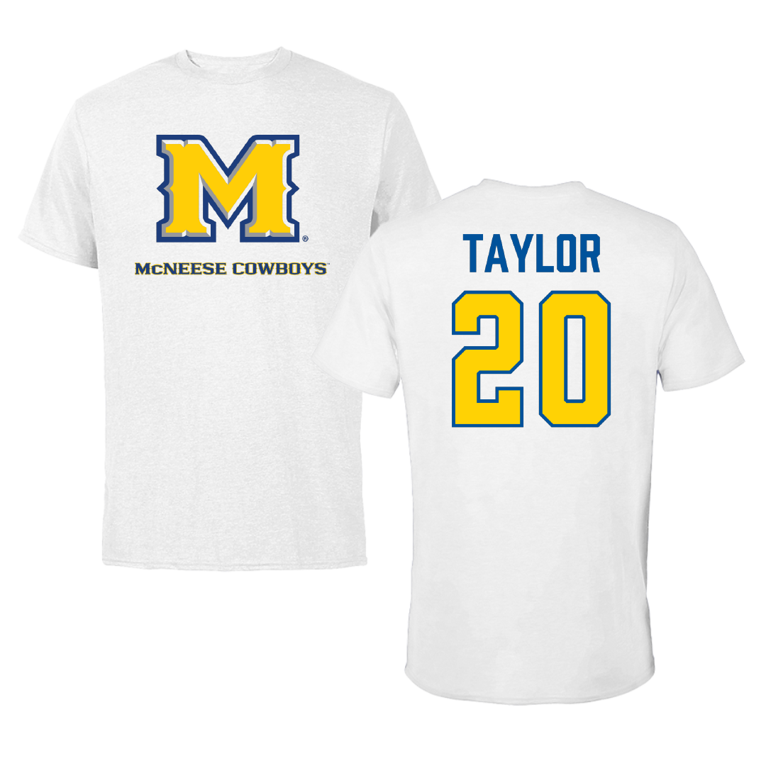 McNeese State University Softball White Tee - #20 Brookelyn Taylor