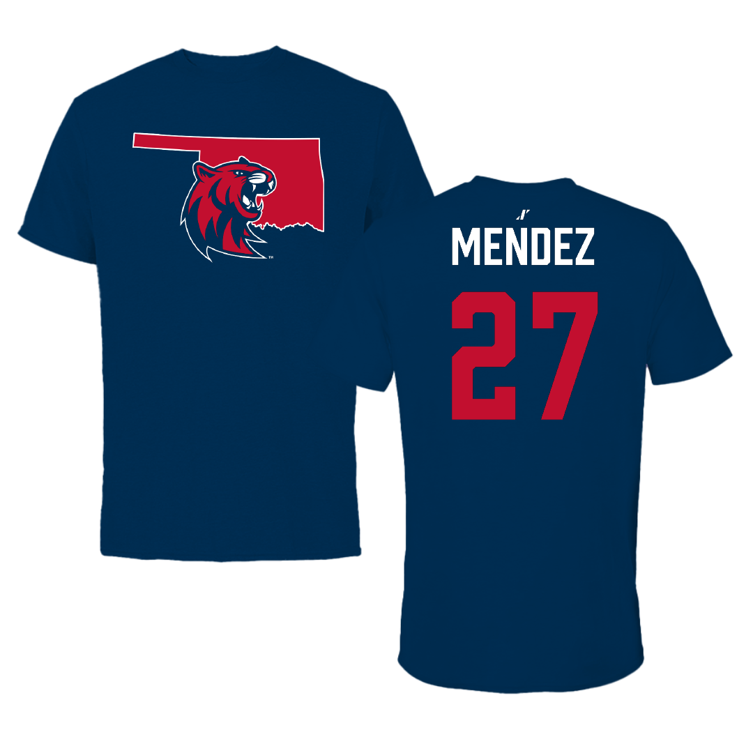 Rogers State University Soccer (W) Navy State Performance Tee - #27 Taylor Mendez