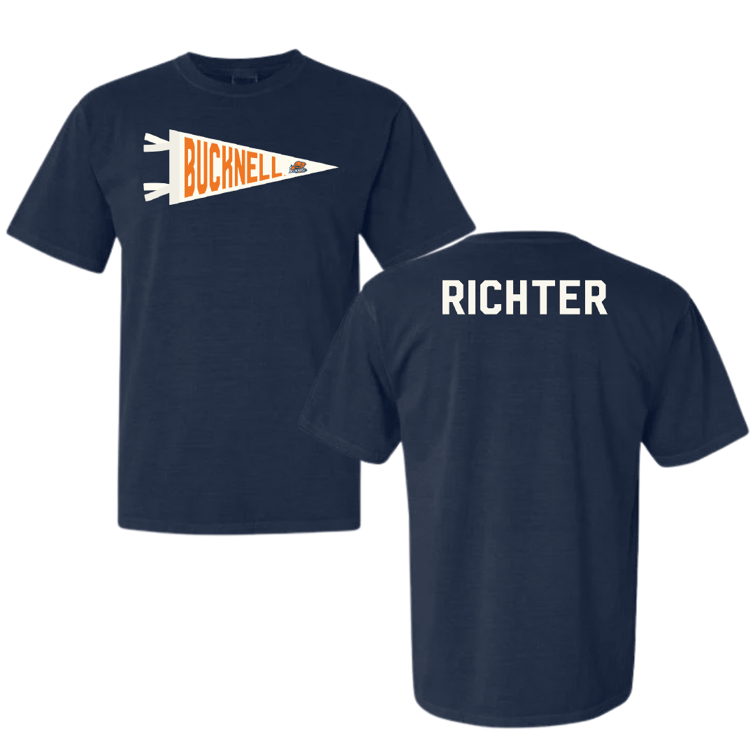 Bucknell University Golf Navy Pennant Comfort Colors Tee - Paige Richter