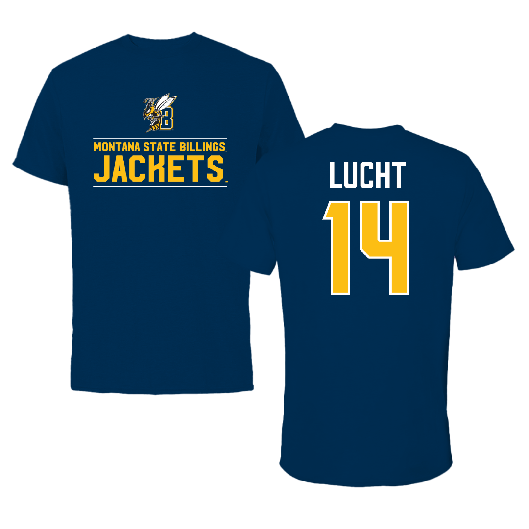 Montana State University Billings Softball Navy General Tee - #14 Bryn Lucht