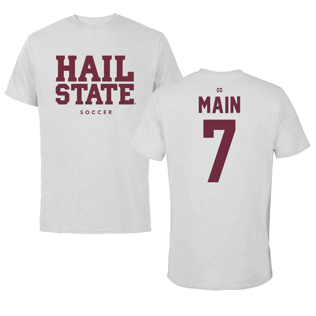 Mississippi State University Soccer Solid Athletic Gray Tee - #7 Zoe Main