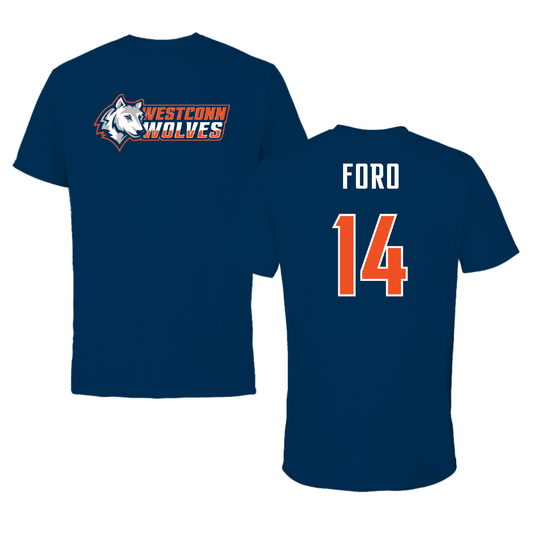 Western Connecticut State University Lacrosse Navy Performance Tee - #14 Zack Foro