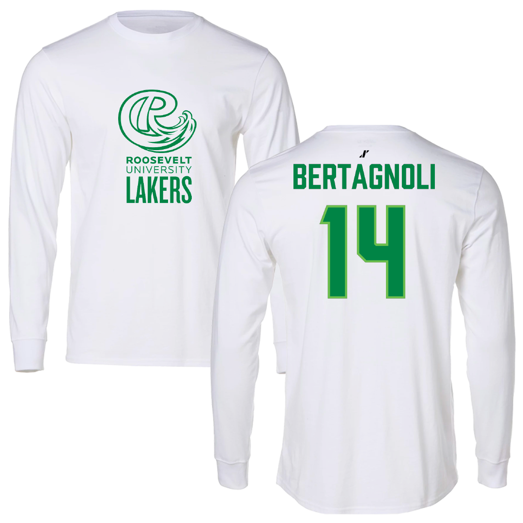 Roosevelt University Volleyball (M) White Long Sleeve - #14 Martino Bertagnoli