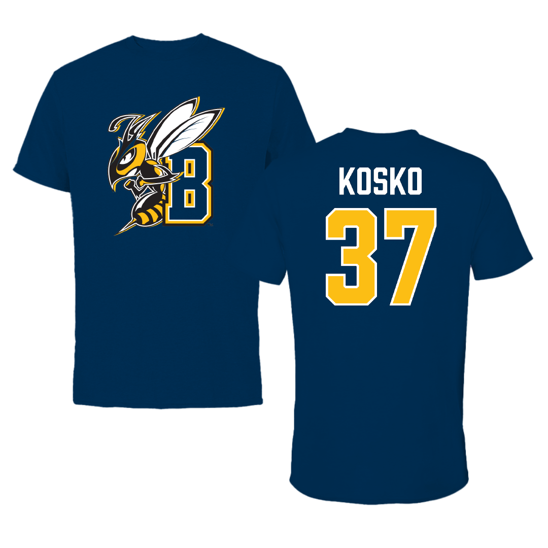 Montana State University Billings Baseball Navy Performance Tee - #37 Joseph Kosko