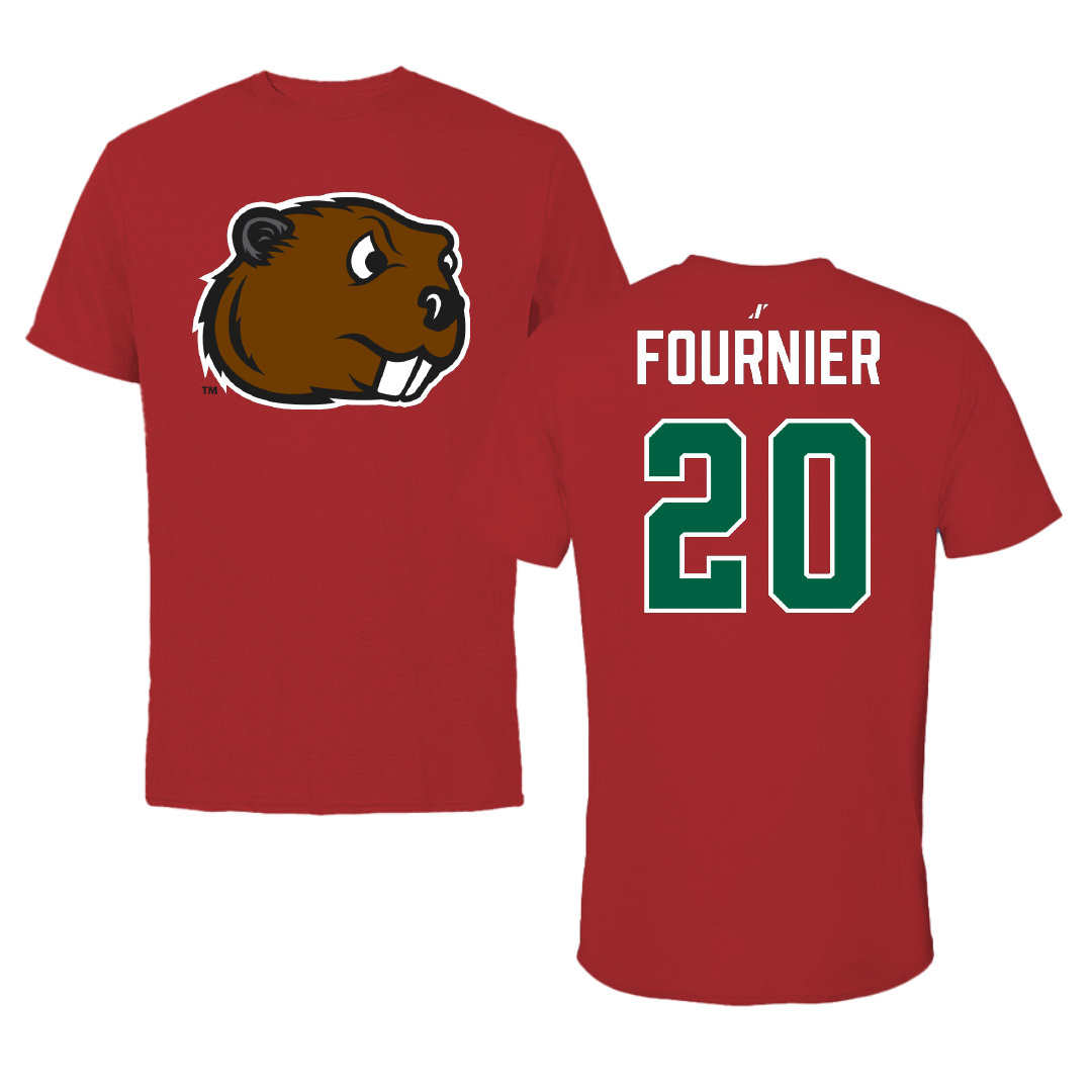 Minot State University Softball Canvas Red Tee - #20 Kierra Fournier