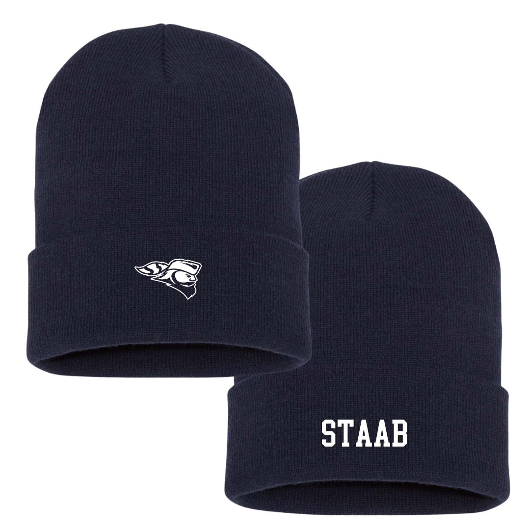 Carroll University Baseball Navy Beanie - #12 Bryten Staab