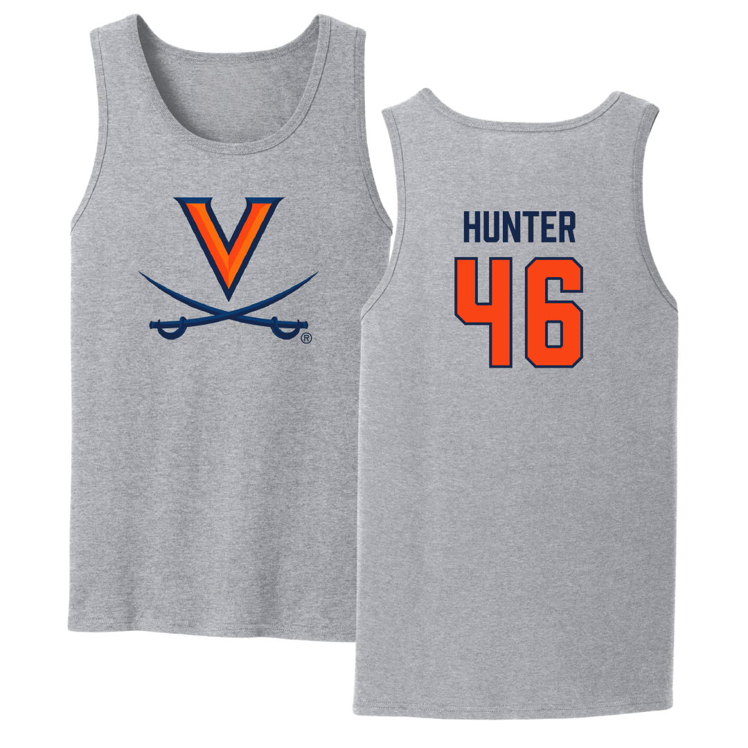 University of Virginia Soccer Sport Gray Tank Top - #46 Matthew Hunter