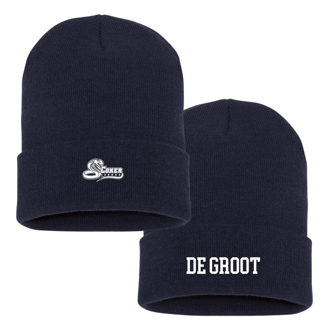 Coker University Tennis (M) Navy Beanie - Noah De Groot