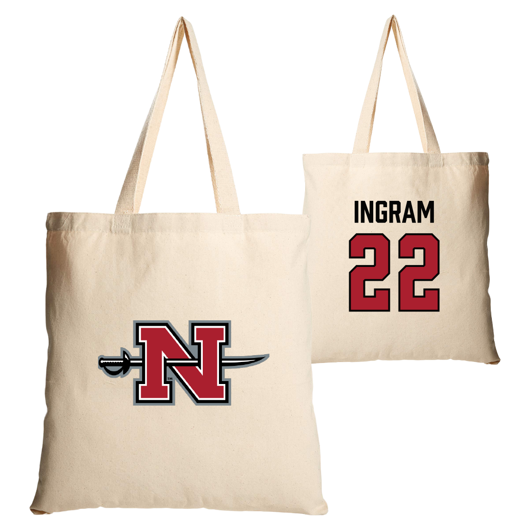 Nicholls State University Soccer Tan Canvas Tote Bag - #22 Kori Ingram
