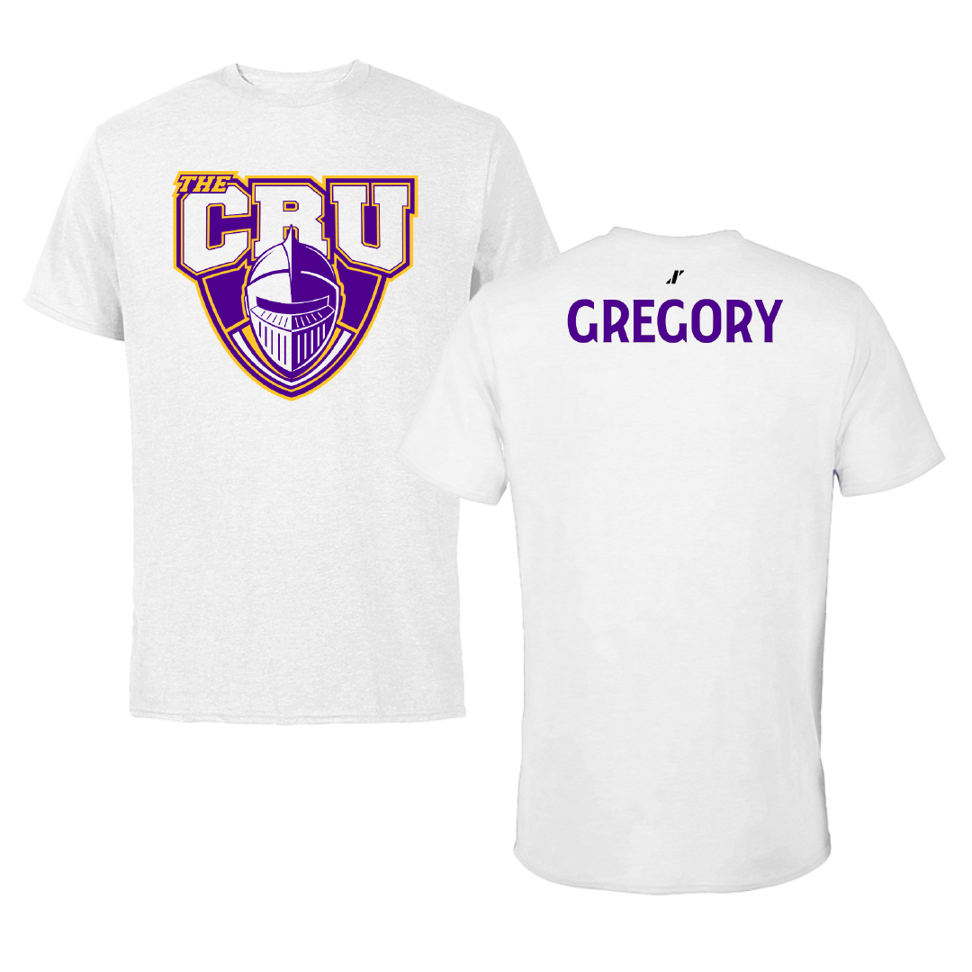 University of Mary Hardin-Baylor Football White Tee - Logan Gregory