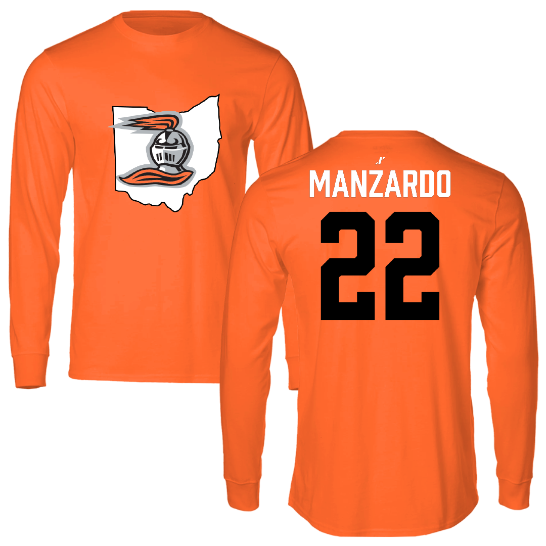 Heidelberg University Lacrosse Orange State Performance Long Sleeve - #22 Mario Manzardo