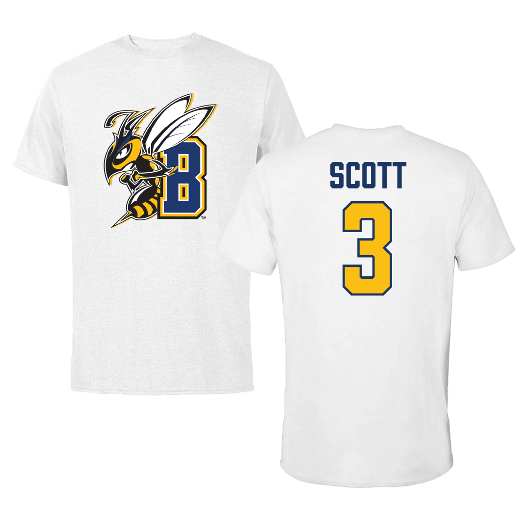 Montana State University Billings Volleyball White Performance Tee - #3 Stella Scott