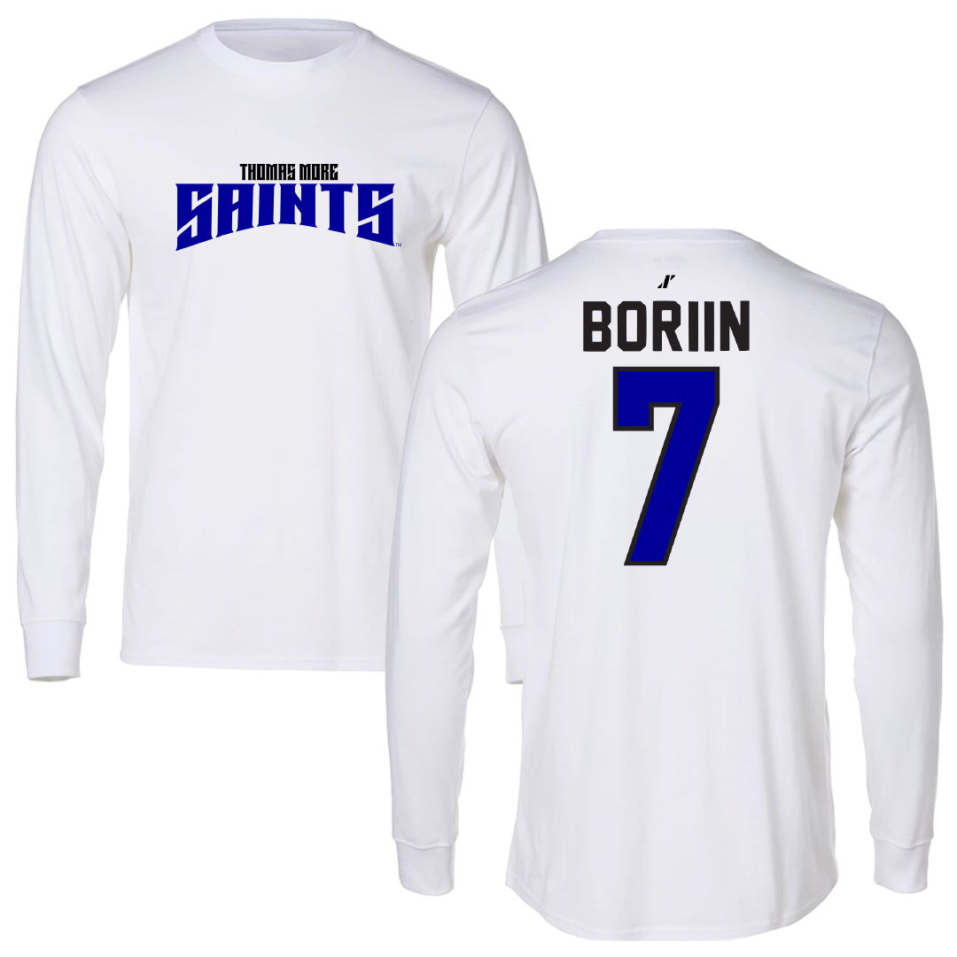 Thomas More University Lacrosse White Classic Long Sleeve - #7 Nick Boriin