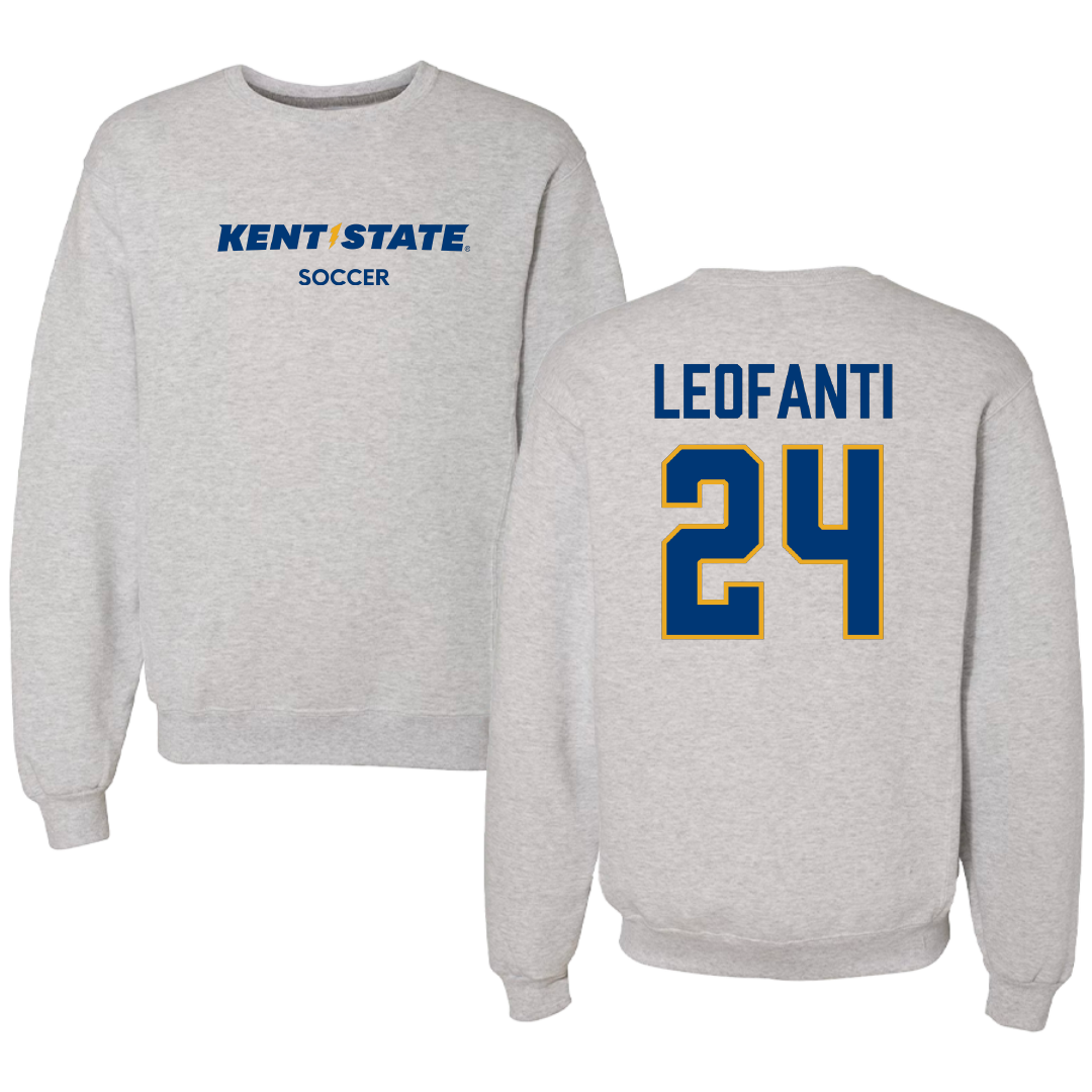 Kent State University Soccer (W) Light Gray Crewneck - #24 Isabelle Leofanti