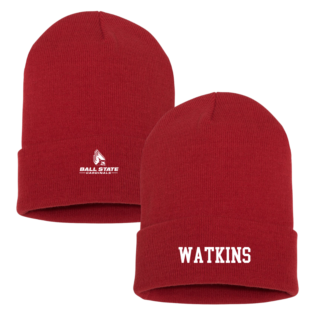 Ball State University Soccer (W) Red Beanie - #12 Lexi Watkins
