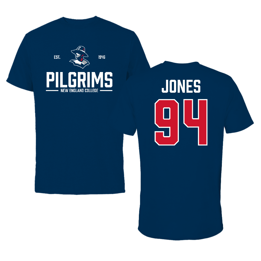 New England College Football Navy General Tee - #94 David Jones