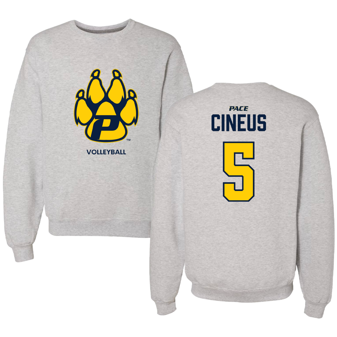 Pace University Volleyball (W) Gray Crewneck - #5 Emily Cineus